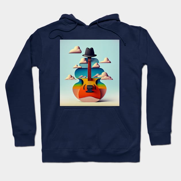 Surrealistic Guitar with a Black Hat Hoodie by KOTOdesign